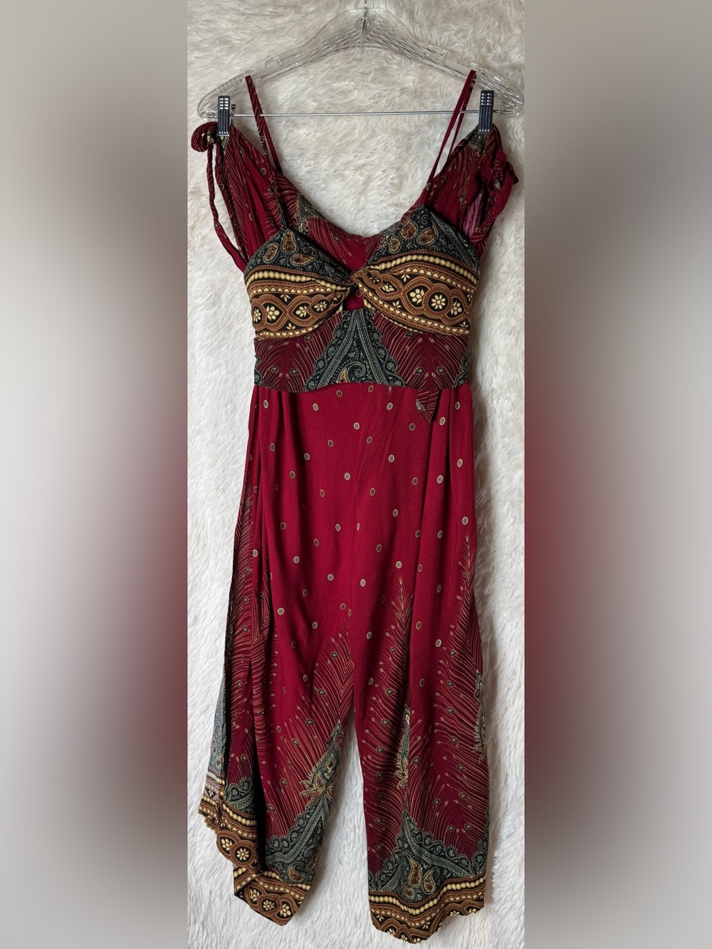 Boho Two Piece Bralette & Split Leg Harem Pants Set best xs-xl see measurements - Picture 2 of 10